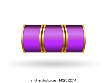 Purple Slot Machine Slots Reel Spin Gambling Vector Illustration