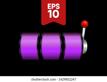 Purple Slot Machine Slots Reel Spin Gambling Vector Illustration