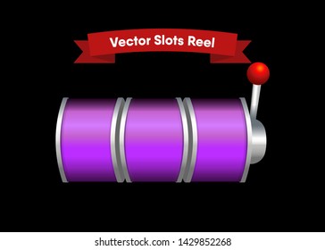 Purple Slot Machine Slots Reel Spin Gambling Vector Illustration