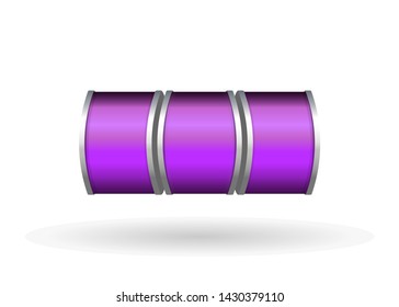 Purple Slot Machine Slots Reel Spin Gambling Vector Illustration