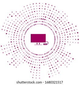 Purple Smart Tv icon isolated on white background. Television sign. Abstract circle random dots. Vector Illustration