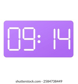 Purple smartwatch interface displaying 09:14 vector on white background, modern digital design.