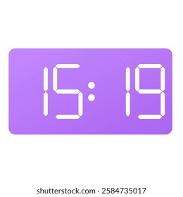 Purple smartwatch interface displaying 15:19 vector on white background, modern digital design.