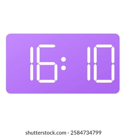 Purple smartwatch interface displaying 16:10 vector on white background, modern digital design.
