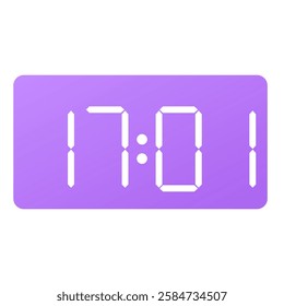 Purple smartwatch interface displaying 17:01 vector on white background, modern digital design.