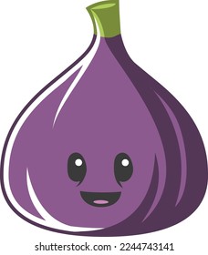 Purple smiling cute fig fruit.