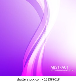 Purple smooth curved light lines vector background design. Eps 10. 