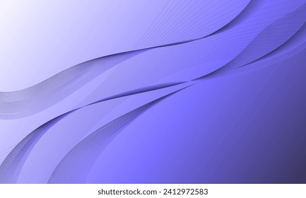 líneas lisas púrpuras curvas de onda sobre fondo abstracto degradado