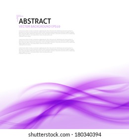 Purple smooth wave design template. Abstract curve background - vector eps10 illustration