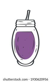 purple smoothie drink with straw