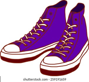 Purple sneakers