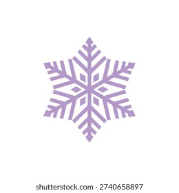 Purple snowflake on white background winter frosty