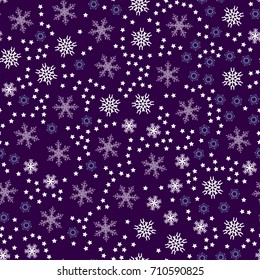 Purple Snowflake Seamless Pattern - Great for Winter and Christmas Projects.