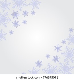 purple snowflakes on light grey background