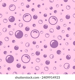 purple soap bubbles on a light pink background, mickey, mouse. Bubbles vector background with flat line icons. Vector illustration, jpeg, pattern