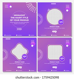 Purple social media post template. Fit for banner, poster, flyer, and sale background. 