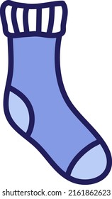 Purple sock, illustration, vector on a white background.