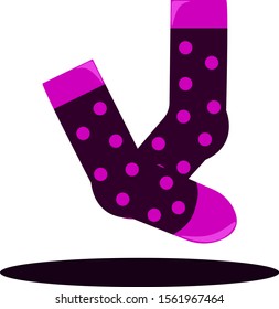 Calcetines morados, ilustración, vector sobre fondo blanco.