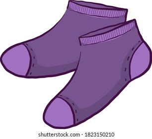 Calcetines morados, ilustración, vector sobre fondo blanco