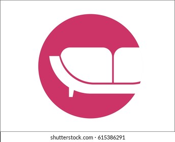 Purple sofa icon