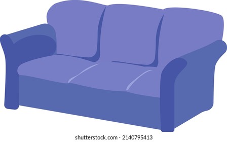 Sofá morado, ilustración, vector sobre fondo blanco.