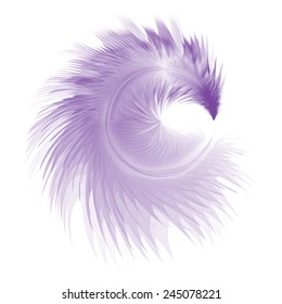 Purple soft realistic feather. Eps10