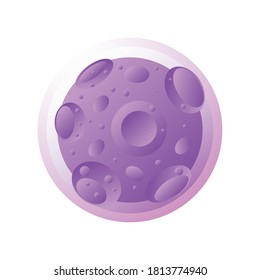 purple solar system planet on white background vector illustration design