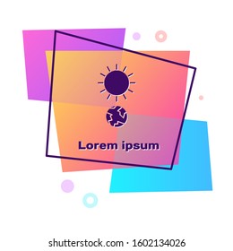 Purple Solstice icon isolated on white background. Color rectangle button. Vector Illustration