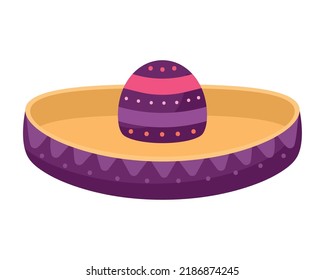 purple sombrero design over white
