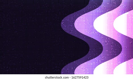 Purple Sound wave Technology Background,Hi-tech Digital and security Concept design,Free Space For text in put,Vector illustration.