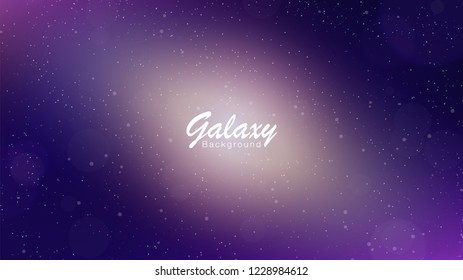 Purple space galaxy night sky with light, Vector background beautiful.