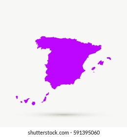 Purple Spain Map Illustration