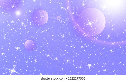 Purple sparkling gradient backgrounds. Fantasy universe. Cosmic galaxy backdrop. Unicorn pattern. Fairy background.