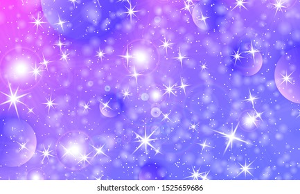 Purple sparkling gradient backgrounds. Fantasy universe. Cosmic galaxy backdrop. Unicorn pattern. Fairy background.