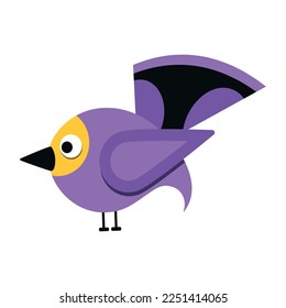 Purple sparrow flat sticker icon
