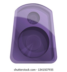 Purple speaker icon. Cartoon of purple speaker vector icon for web design isolated on white background