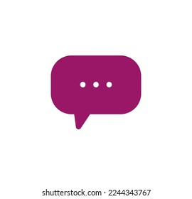 purple speech bubble chat icon. vector illustration talk or message symbol.