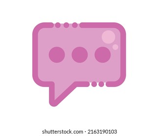 purple speech bubble isolated icon
