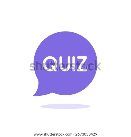 purple speech bubble like quiz show icon. simple flat trend modern abstract chatroom or enquiry logotype graphic design element isolated on white. concept of contest interview or secret pictogram