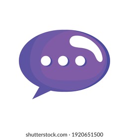 purple speech bubble social media icon vector illustration design