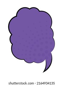 purple speech cloud on white background
