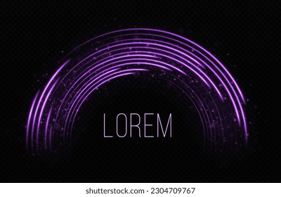 Purple speed lines effect. Luminous speed background. Sparkle motion banner. 