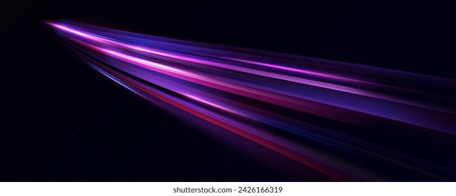 Purple speed lines.High speed blur effect.Futuristic neon light lines. bright sparkling background.night lights.