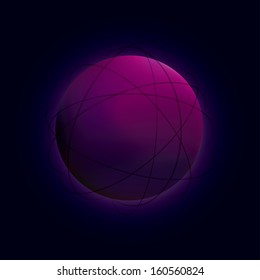 Purple sphere vector illustration.