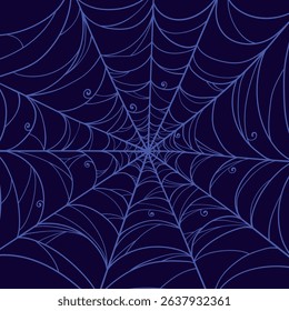 Purple Spider Web in Hand Drawn Style Isolated on Black Background. Doodle arachnid web perfect for cards, party invitations, web, fashion, print