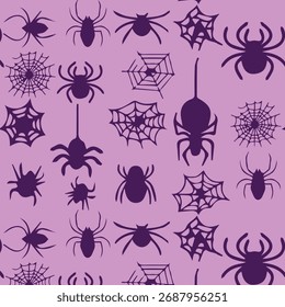 Roxo Spiderweb sem emenda padrão plano de fundo	