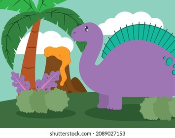 purple spinosaurus card on nature