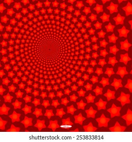 purple spiral pattern with red stars. vector
