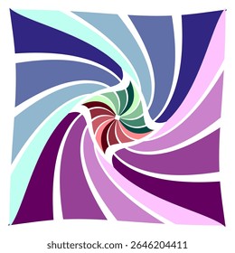 Vórtice espiral roxo. Padrão de redemoinho torcido. Design de rotação de vetor. Ilustração de movimento abstrato.