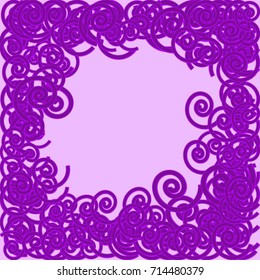Purple spirals on lilac background